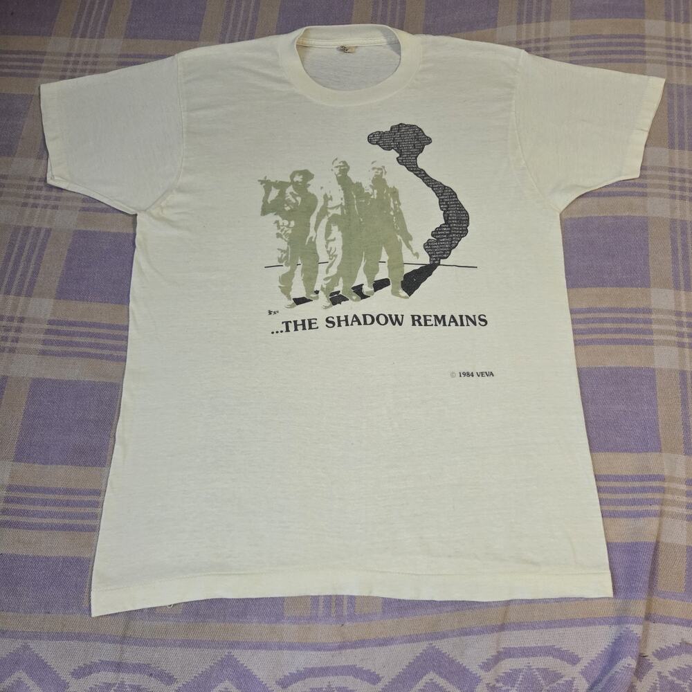 Vintage 1984 Vietnam Wall POW MIA VEVA T Shirt The Shadow Remains 80s Thin War